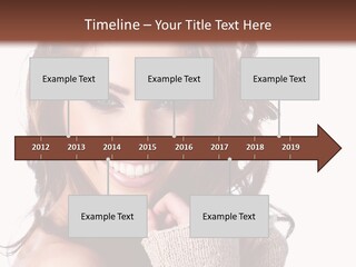 A Beautiful Woman With Long Hair Smiling For The Camera PowerPoint Template
