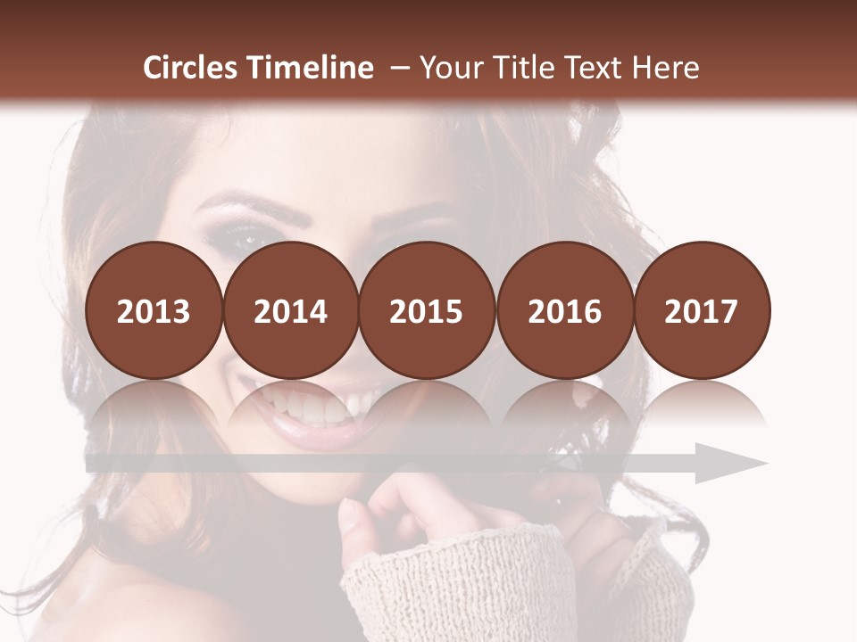 A Beautiful Woman With Long Hair Smiling For The Camera PowerPoint Template