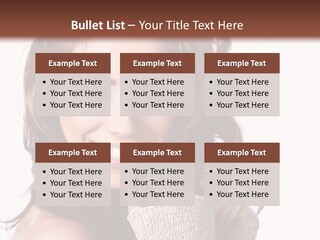 A Beautiful Woman With Long Hair Smiling For The Camera PowerPoint Template