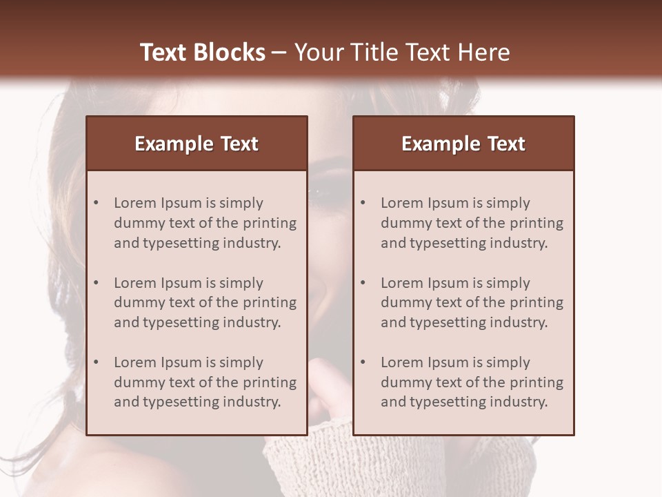 A Beautiful Woman With Long Hair Smiling For The Camera PowerPoint Template