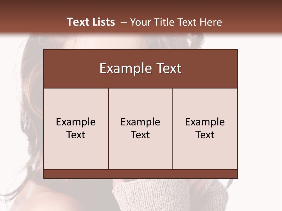 A Beautiful Woman With Long Hair Smiling For The Camera PowerPoint Template