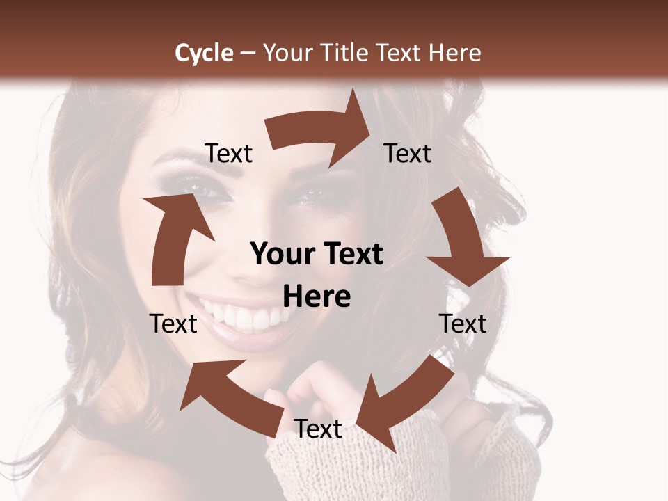 A Beautiful Woman With Long Hair Smiling For The Camera PowerPoint Template