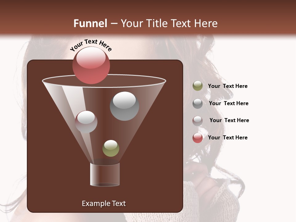 A Beautiful Woman With Long Hair Smiling For The Camera PowerPoint Template