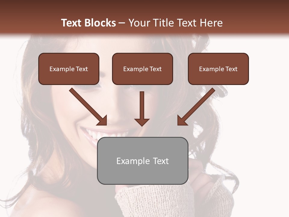 A Beautiful Woman With Long Hair Smiling For The Camera PowerPoint Template