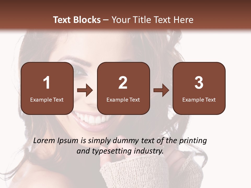 A Beautiful Woman With Long Hair Smiling For The Camera PowerPoint Template