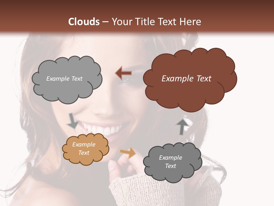 A Beautiful Woman With Long Hair Smiling For The Camera PowerPoint Template