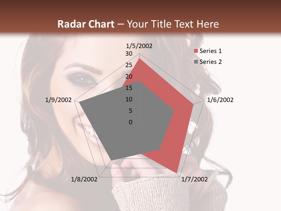 A Beautiful Woman With Long Hair Smiling For The Camera PowerPoint Template