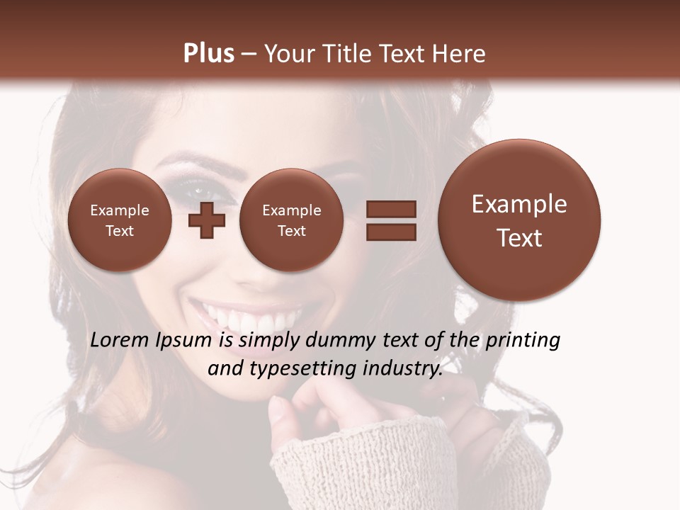 A Beautiful Woman With Long Hair Smiling For The Camera PowerPoint Template