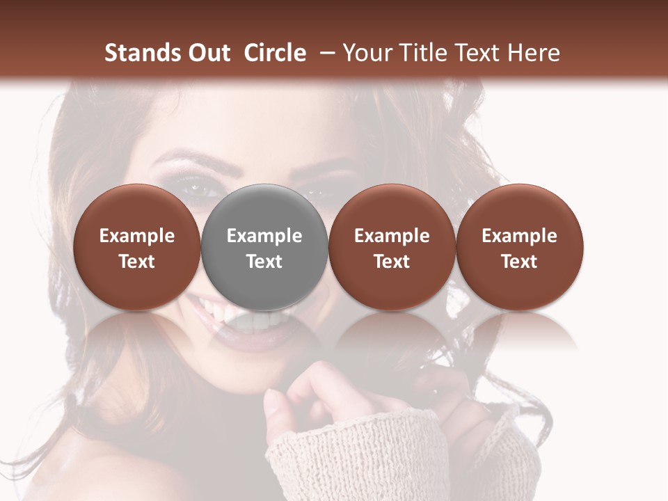 A Beautiful Woman With Long Hair Smiling For The Camera PowerPoint Template