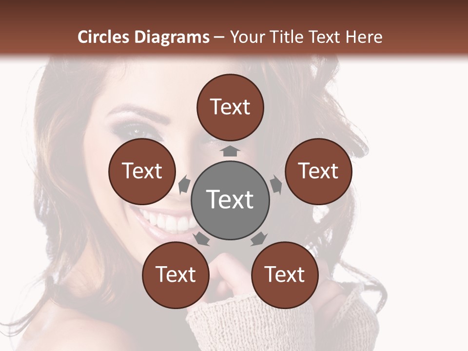 A Beautiful Woman With Long Hair Smiling For The Camera PowerPoint Template