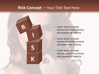 A Beautiful Woman With Long Hair Smiling For The Camera PowerPoint Template