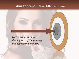 A Beautiful Woman With Long Hair Smiling For The Camera PowerPoint Template