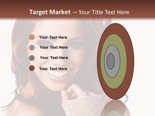 A Beautiful Woman With Long Hair Smiling For The Camera PowerPoint Template