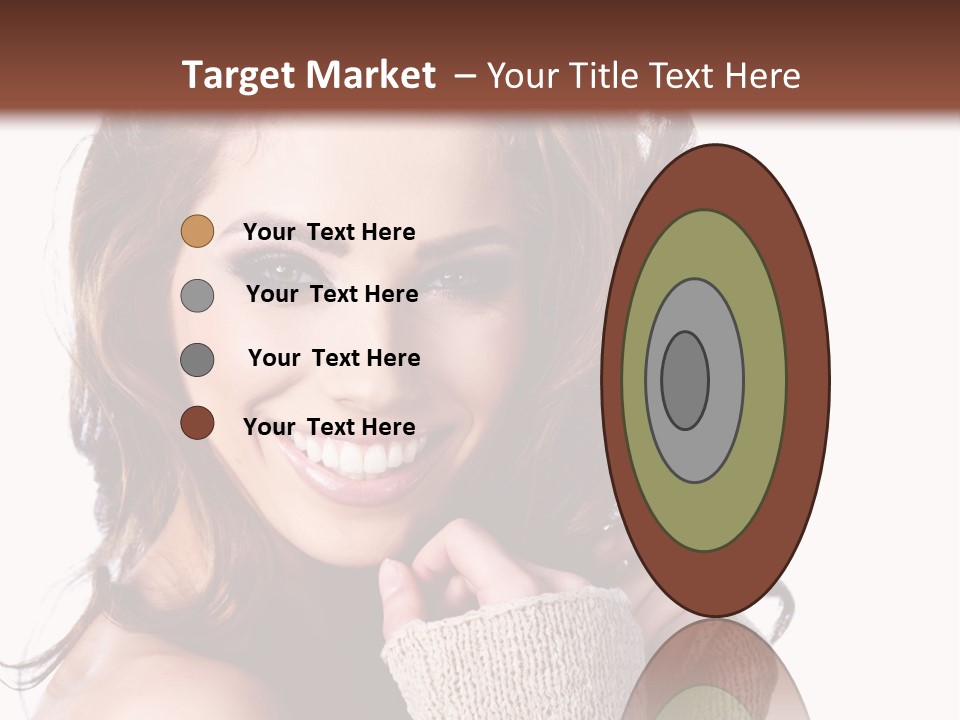 A Beautiful Woman With Long Hair Smiling For The Camera PowerPoint Template