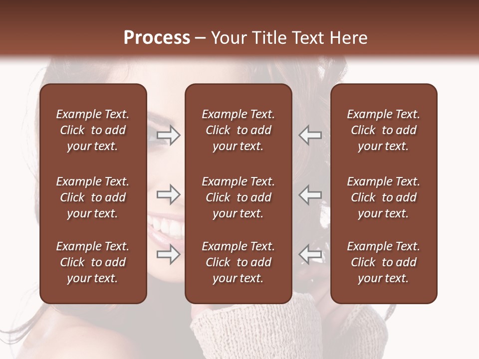 A Beautiful Woman With Long Hair Smiling For The Camera PowerPoint Template