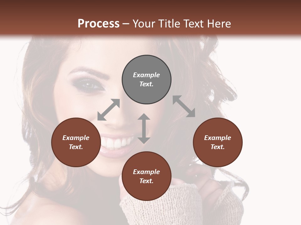 A Beautiful Woman With Long Hair Smiling For The Camera PowerPoint Template