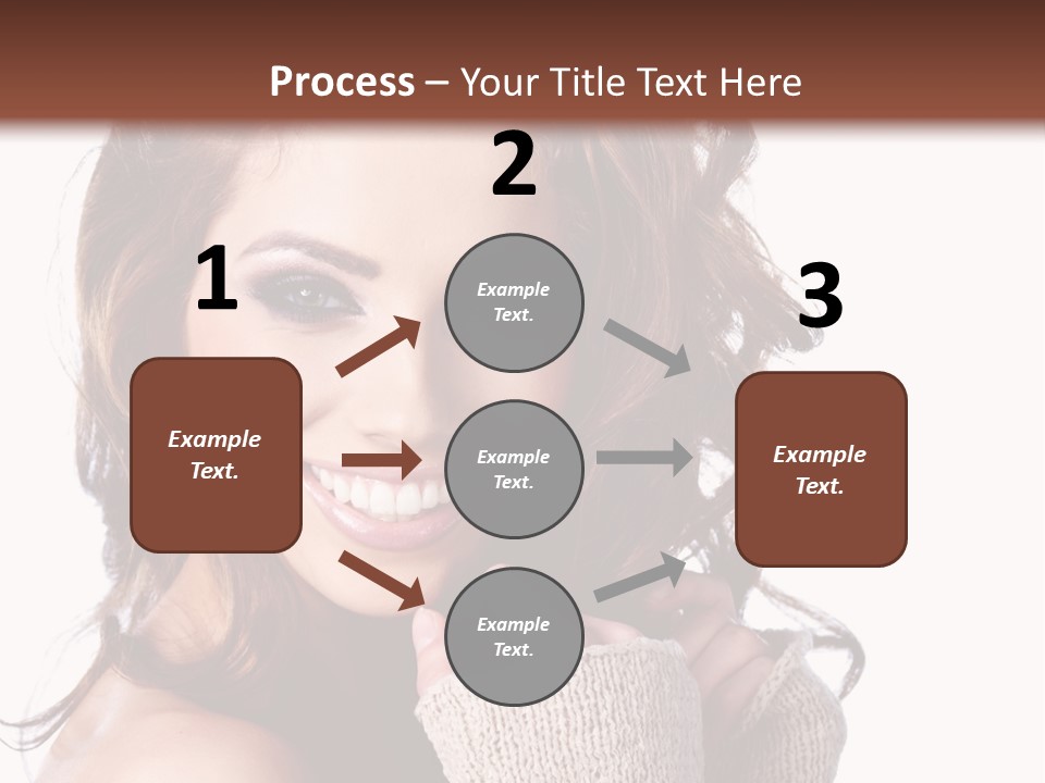 A Beautiful Woman With Long Hair Smiling For The Camera PowerPoint Template