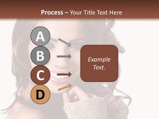 A Beautiful Woman With Long Hair Smiling For The Camera PowerPoint Template