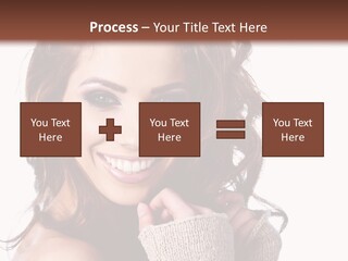 A Beautiful Woman With Long Hair Smiling For The Camera PowerPoint Template