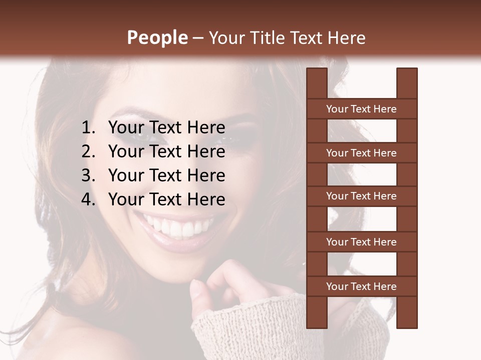 A Beautiful Woman With Long Hair Smiling For The Camera PowerPoint Template