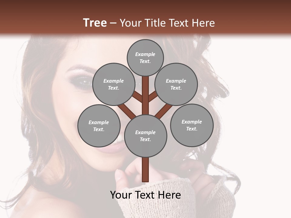 A Beautiful Woman With Long Hair Smiling For The Camera PowerPoint Template