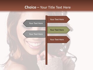 A Beautiful Woman With Long Hair Smiling For The Camera PowerPoint Template