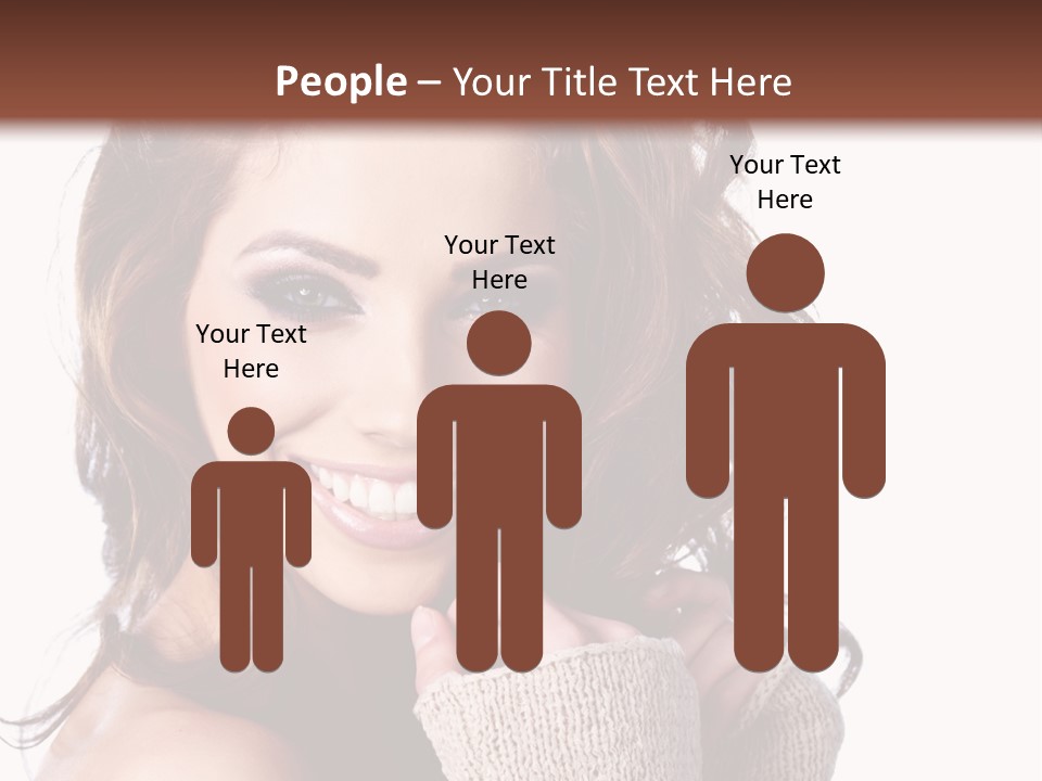 A Beautiful Woman With Long Hair Smiling For The Camera PowerPoint Template