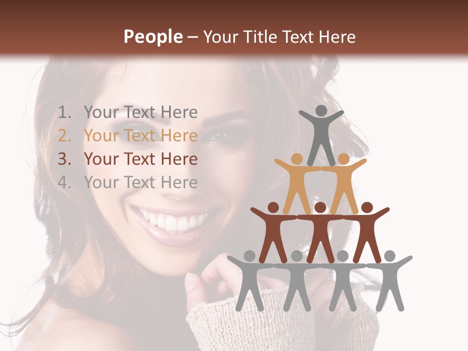 A Beautiful Woman With Long Hair Smiling For The Camera PowerPoint Template