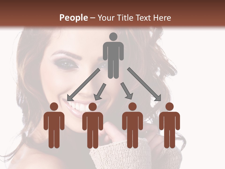 A Beautiful Woman With Long Hair Smiling For The Camera PowerPoint Template