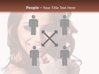 A Beautiful Woman With Long Hair Smiling For The Camera PowerPoint Template