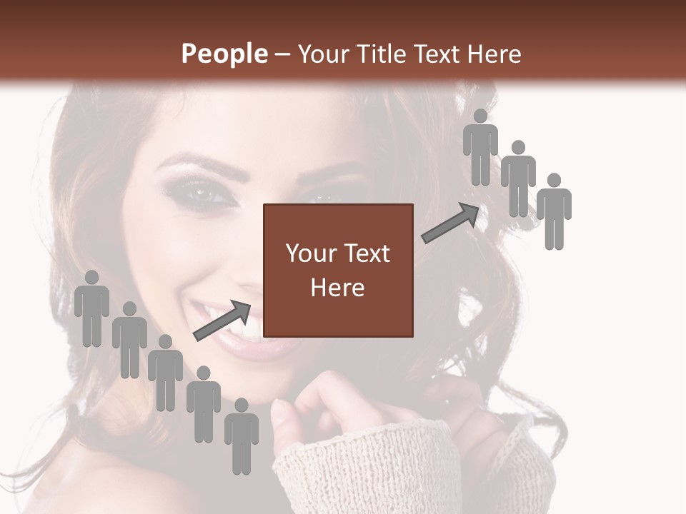 A Beautiful Woman With Long Hair Smiling For The Camera PowerPoint Template