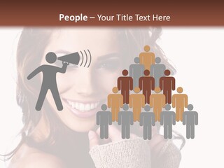 A Beautiful Woman With Long Hair Smiling For The Camera PowerPoint Template