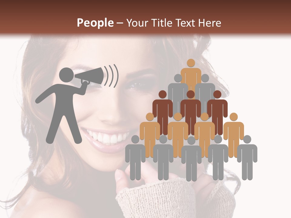 A Beautiful Woman With Long Hair Smiling For The Camera PowerPoint Template