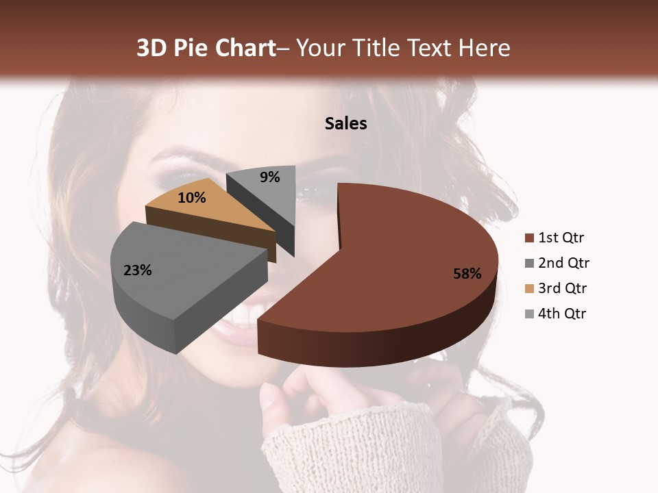 A Beautiful Woman With Long Hair Smiling For The Camera PowerPoint Template