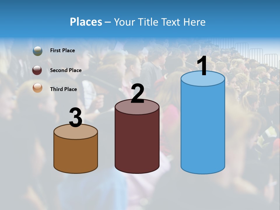 A Large Group Of People In A Building PowerPoint Template