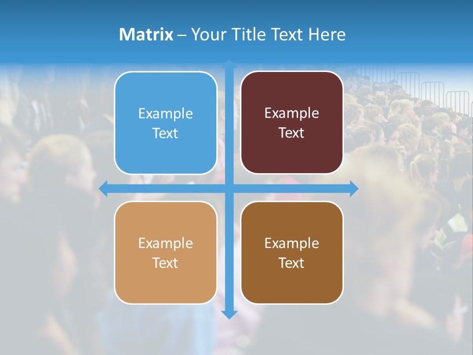 A Large Group Of People In A Building PowerPoint Template