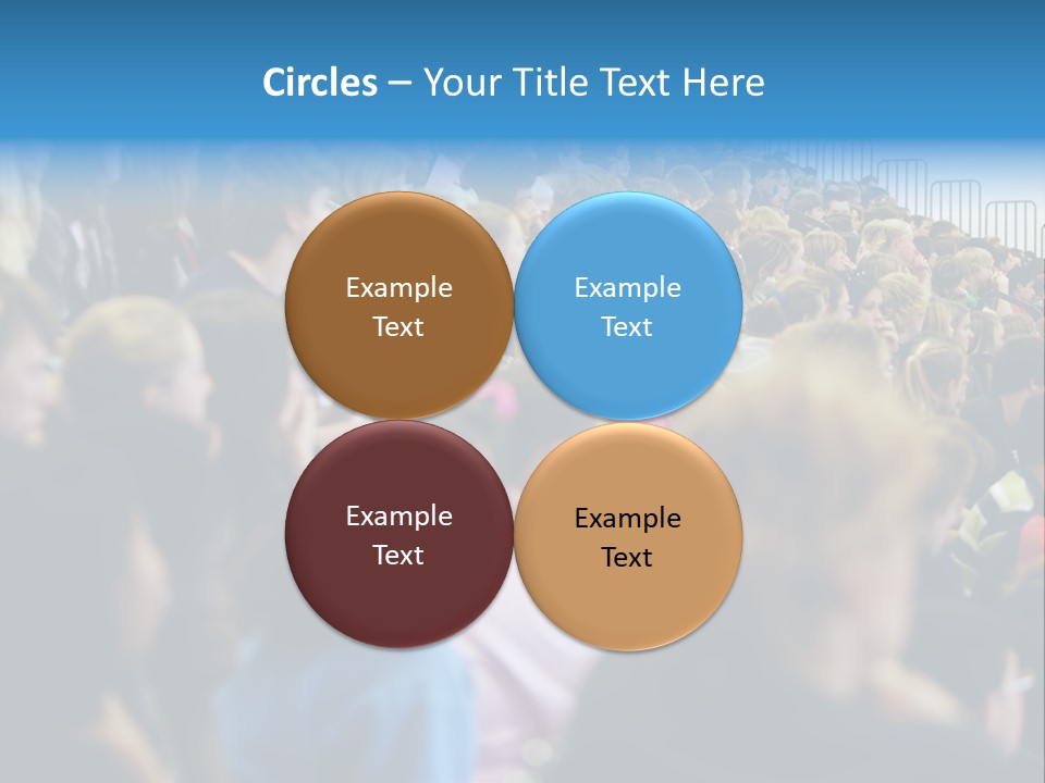 A Large Group Of People In A Building PowerPoint Template