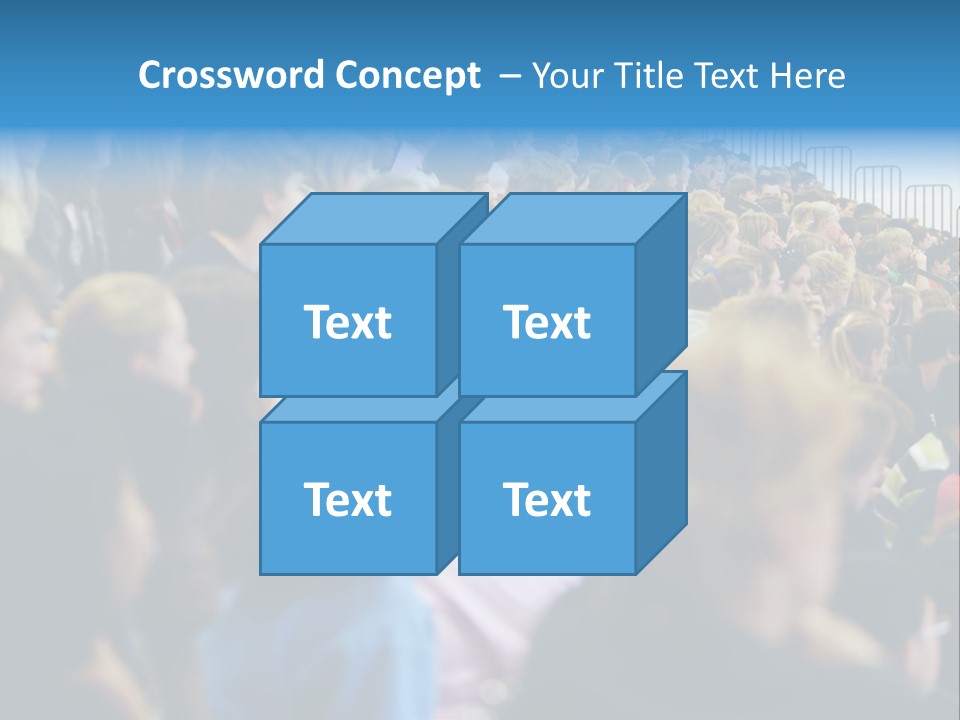 A Large Group Of People In A Building PowerPoint Template