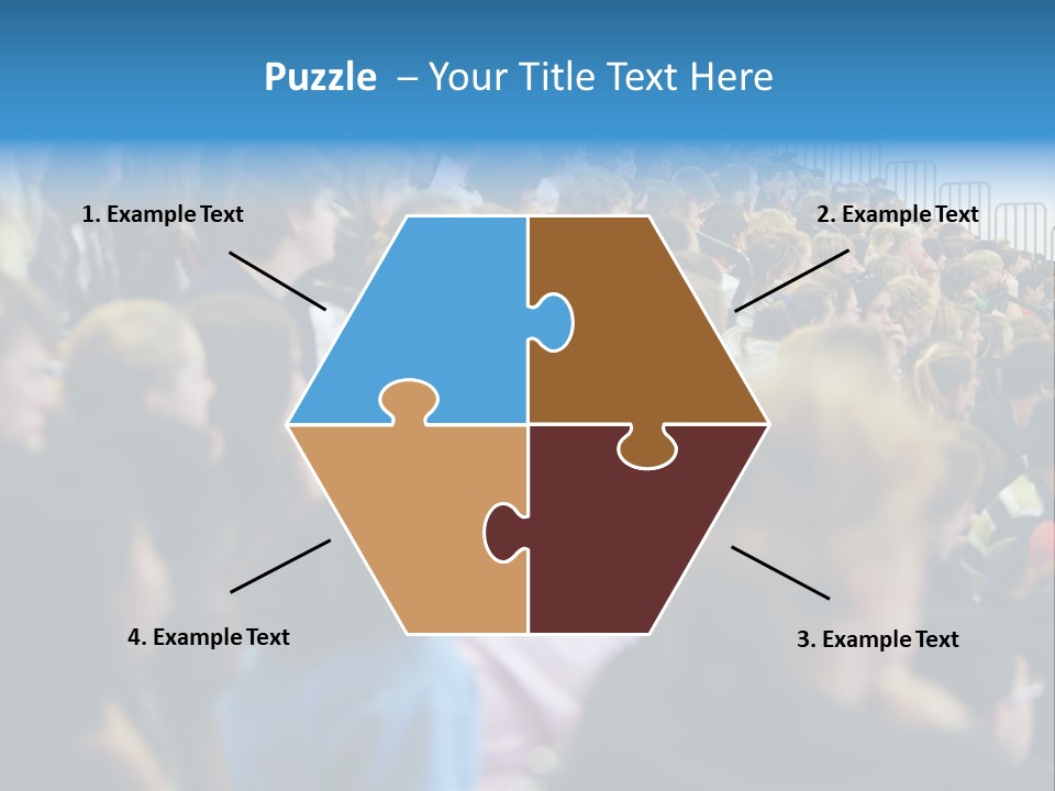 A Large Group Of People In A Building PowerPoint Template