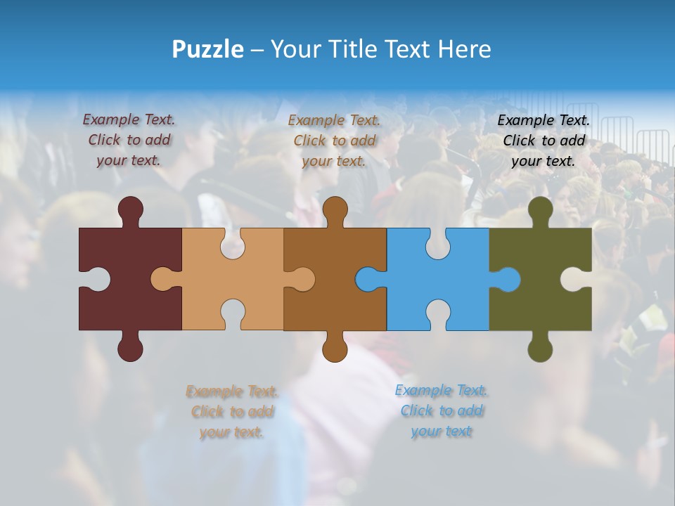 A Large Group Of People In A Building PowerPoint Template