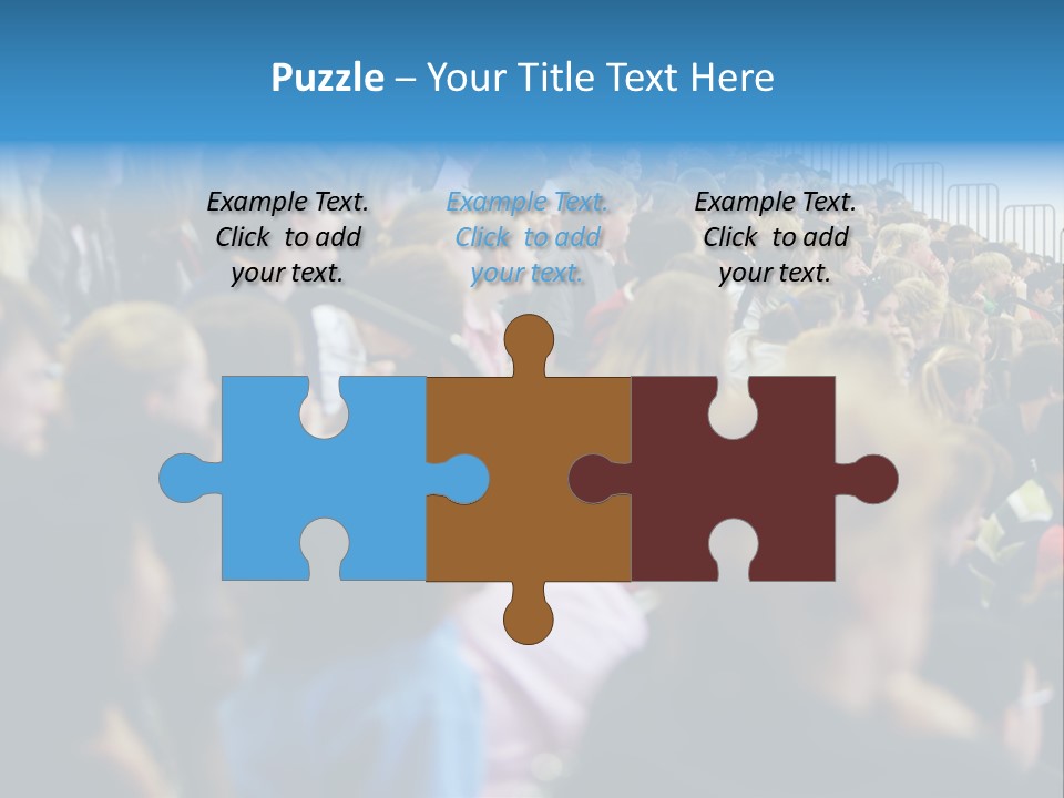 A Large Group Of People In A Building PowerPoint Template