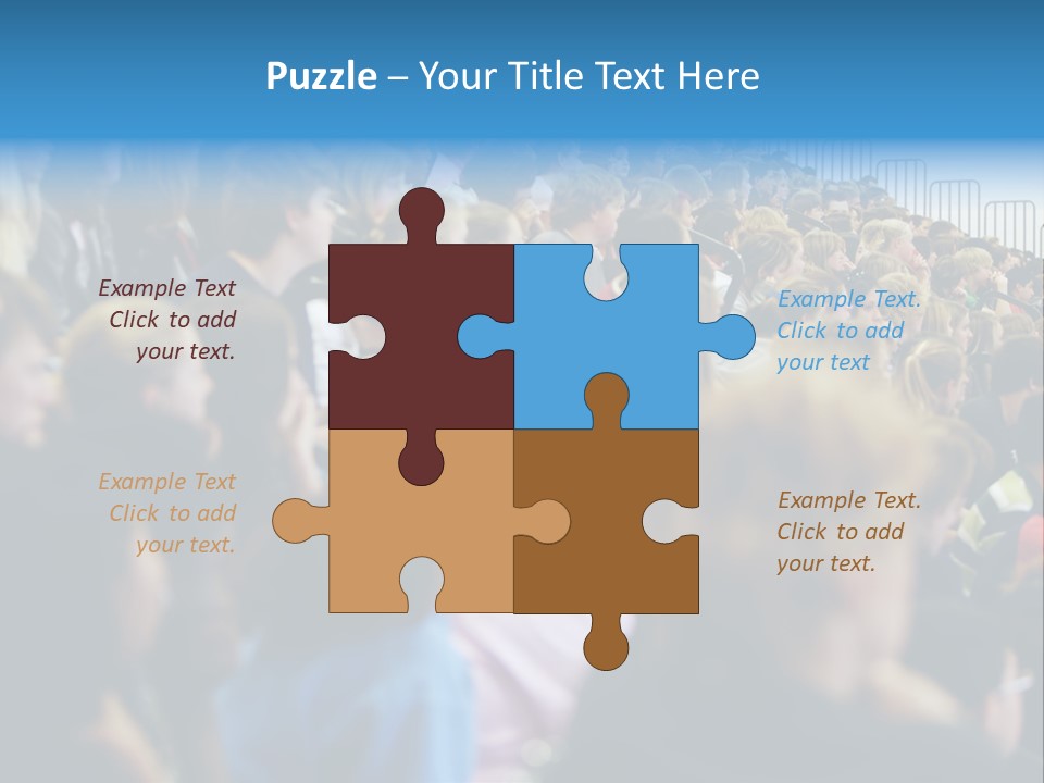 A Large Group Of People In A Building PowerPoint Template