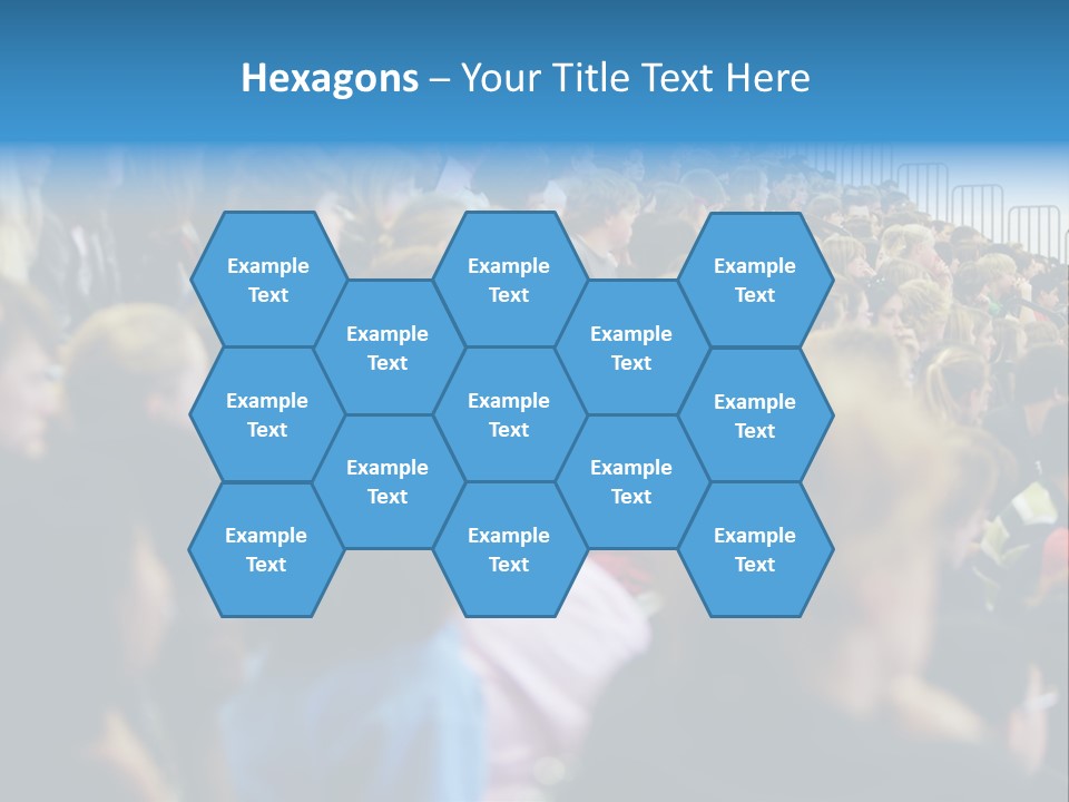 A Large Group Of People In A Building PowerPoint Template