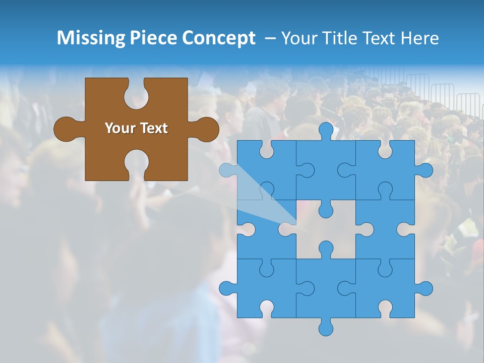 A Large Group Of People In A Building PowerPoint Template