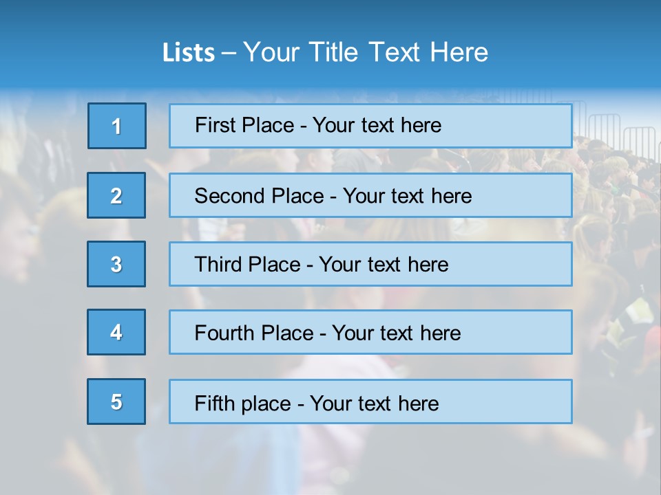 A Large Group Of People In A Building PowerPoint Template