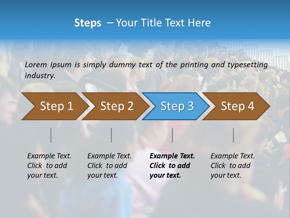 A Large Group Of People In A Building PowerPoint Template