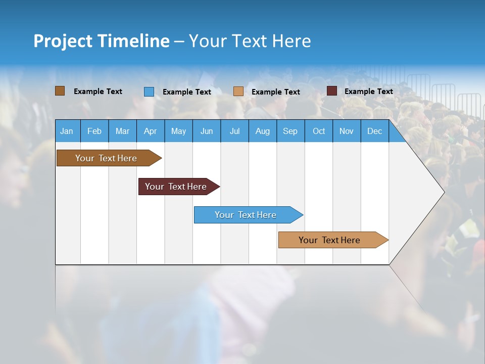 A Large Group Of People In A Building PowerPoint Template