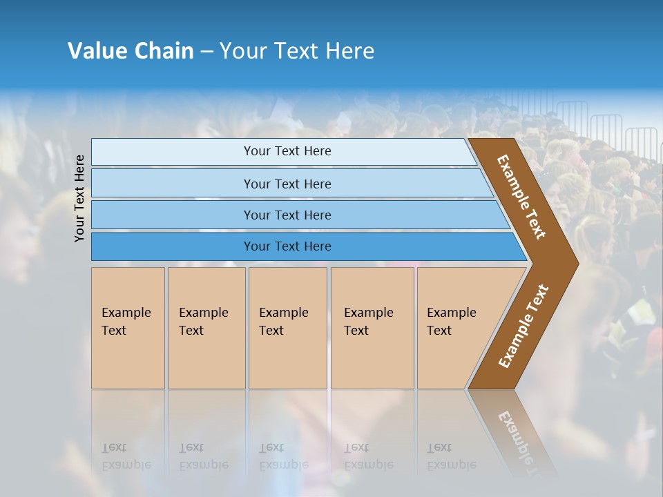 A Large Group Of People In A Building PowerPoint Template