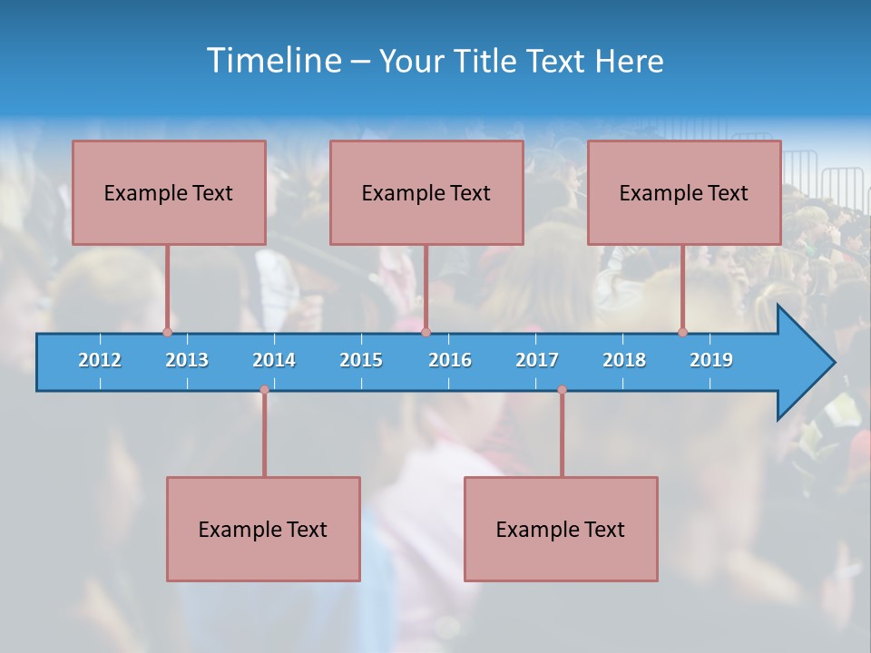 A Large Group Of People In A Building PowerPoint Template