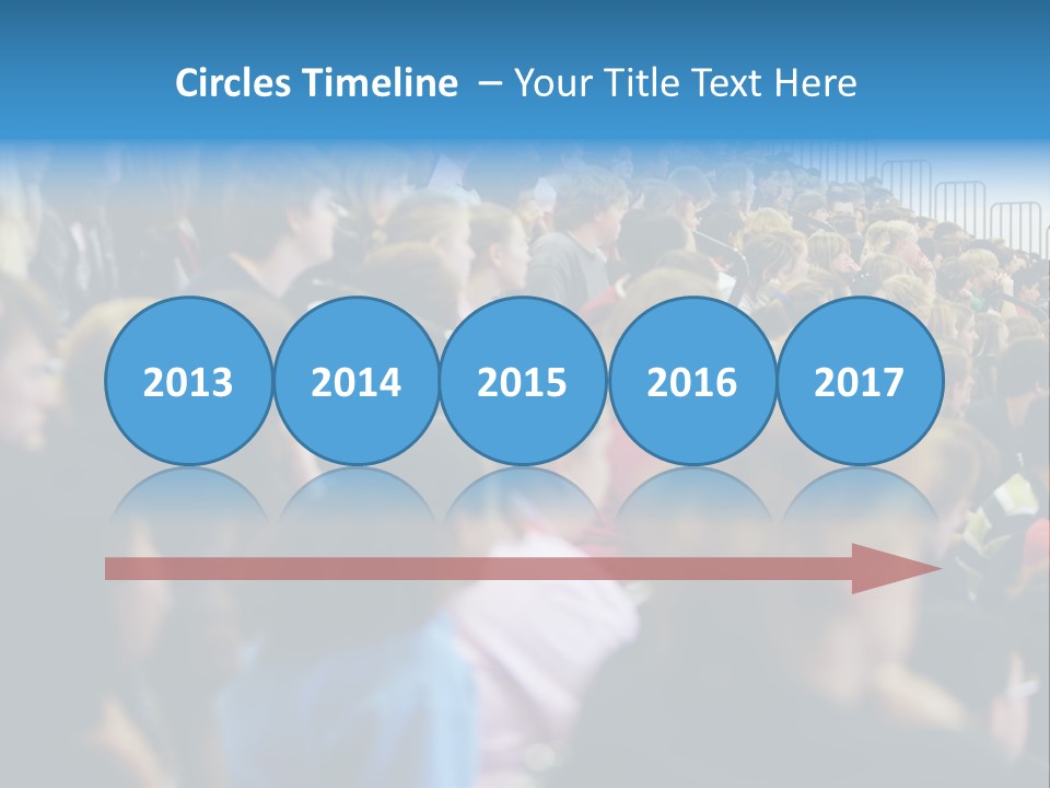 A Large Group Of People In A Building PowerPoint Template